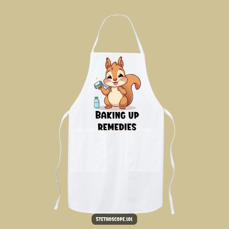 Funny Squirrel Doctor Apron: Cook Up Some Nutty Fun