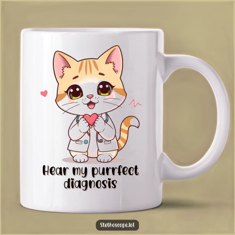 Funny Cat Doctor Mug: Curious Feline Healer, the Purrfect Funny Gift for Cat Lovers
