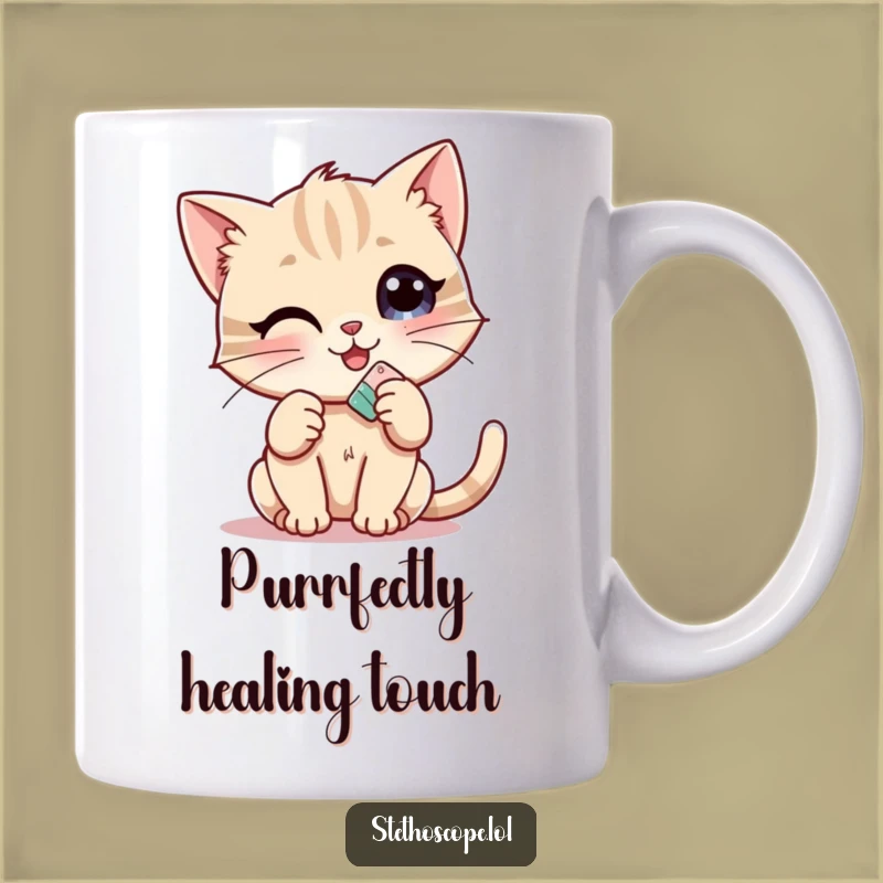 Funny Kitten Doctor Mug: Adorable Healing Cat Gift for Comfort