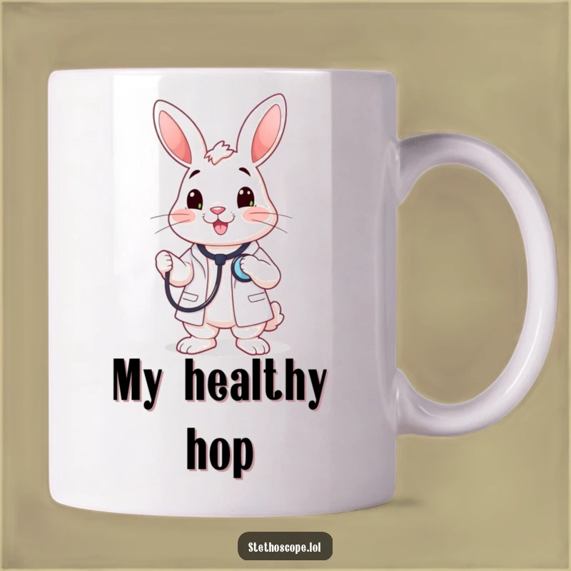 Funny Rabbit Doctor Stethoscope Mug - Caring Humorous Gift