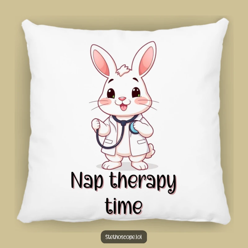 Funny Rabbit Doctor Stethoscope Pillow - Cozy Caring Accent
