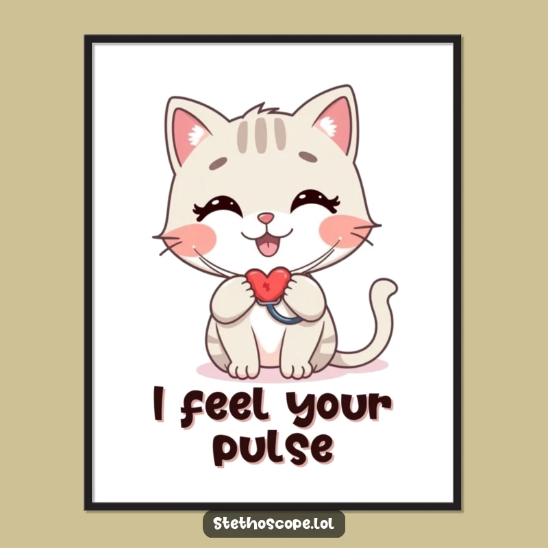 Funny Cat Doctor Digital Art: Caring Decor and a Perfect Funny Gift