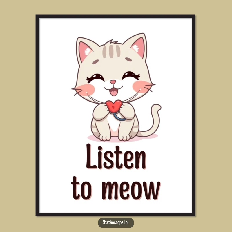 Funny Cat Doctor Poster: Heartwarming Wall Art and a Perfect Funny Gift