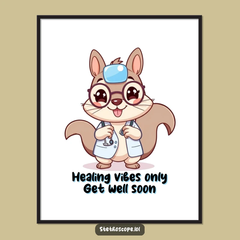 Free Printable Squirrel Doctor Wall Art - Humorous Downloadable Decor for a Laugh