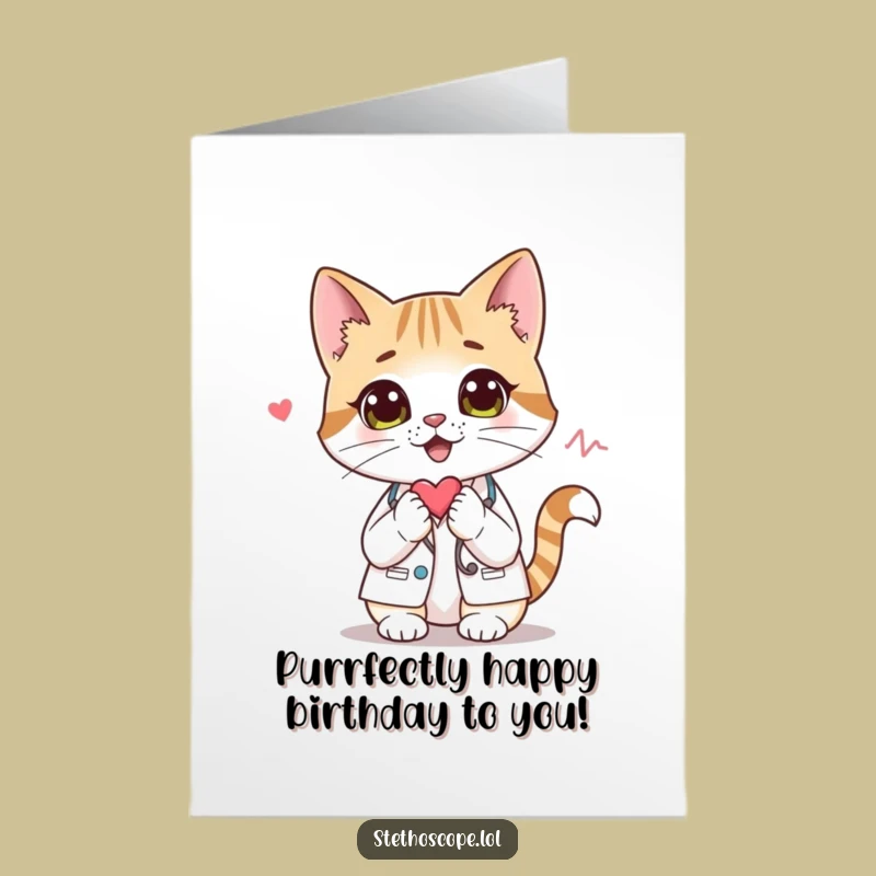 Free Printable Funny Cat Doctor Birthday Card - Downloadable DIY Gift for a Purrfect Day
