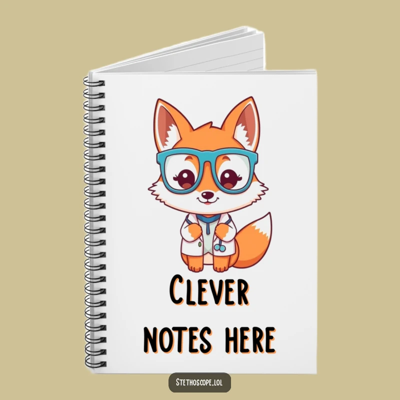 Funny Fox Doctor Glasses Notebook - Journal for the Clever