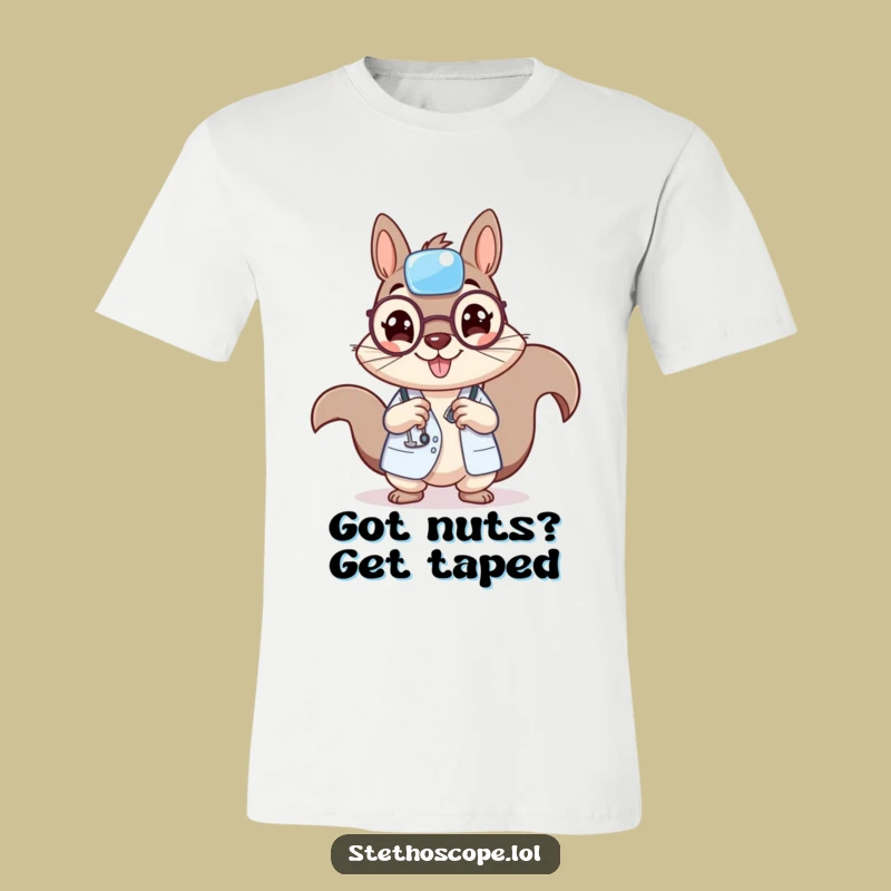 Funny Squirrel Doctor T-Shirt: Cheerful Woodland Medic Tee, Perfect Funny Gift for Humor Lovers