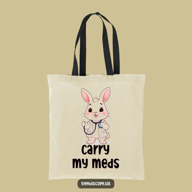 Funny Rabbit Doctor Stethoscope Tote Bag - Practical Humorous Gift